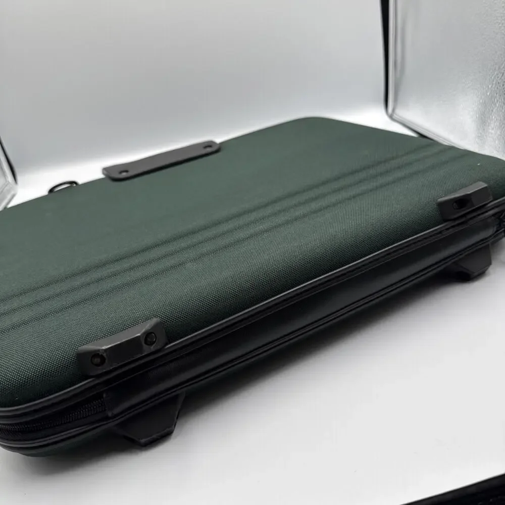 Vintage Acer Laptop Briefcase Bag Dark Green Hard Shell Carrying Case w/ Strap